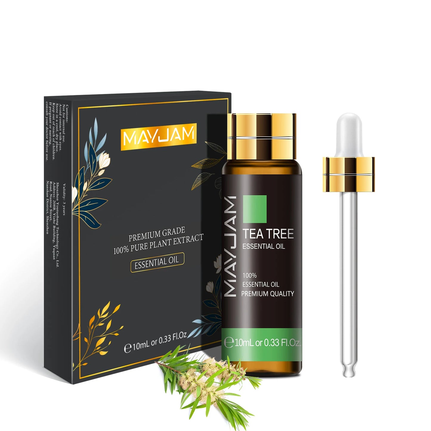 Huile essentielle pure flacon avec compte-gouttes 100ml