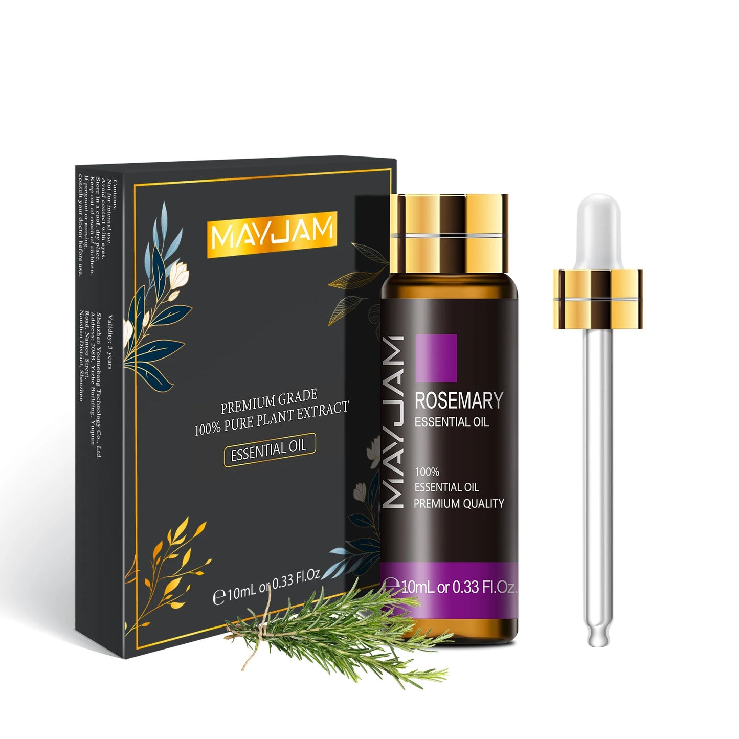 Huile essentielle pure flacon avec compte-gouttes 100ml